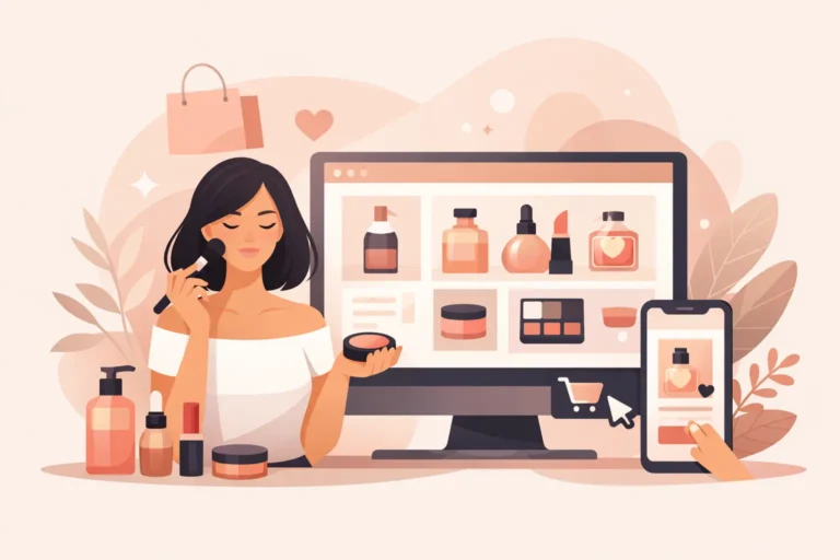 Diseño de tienda online de belleza que vende